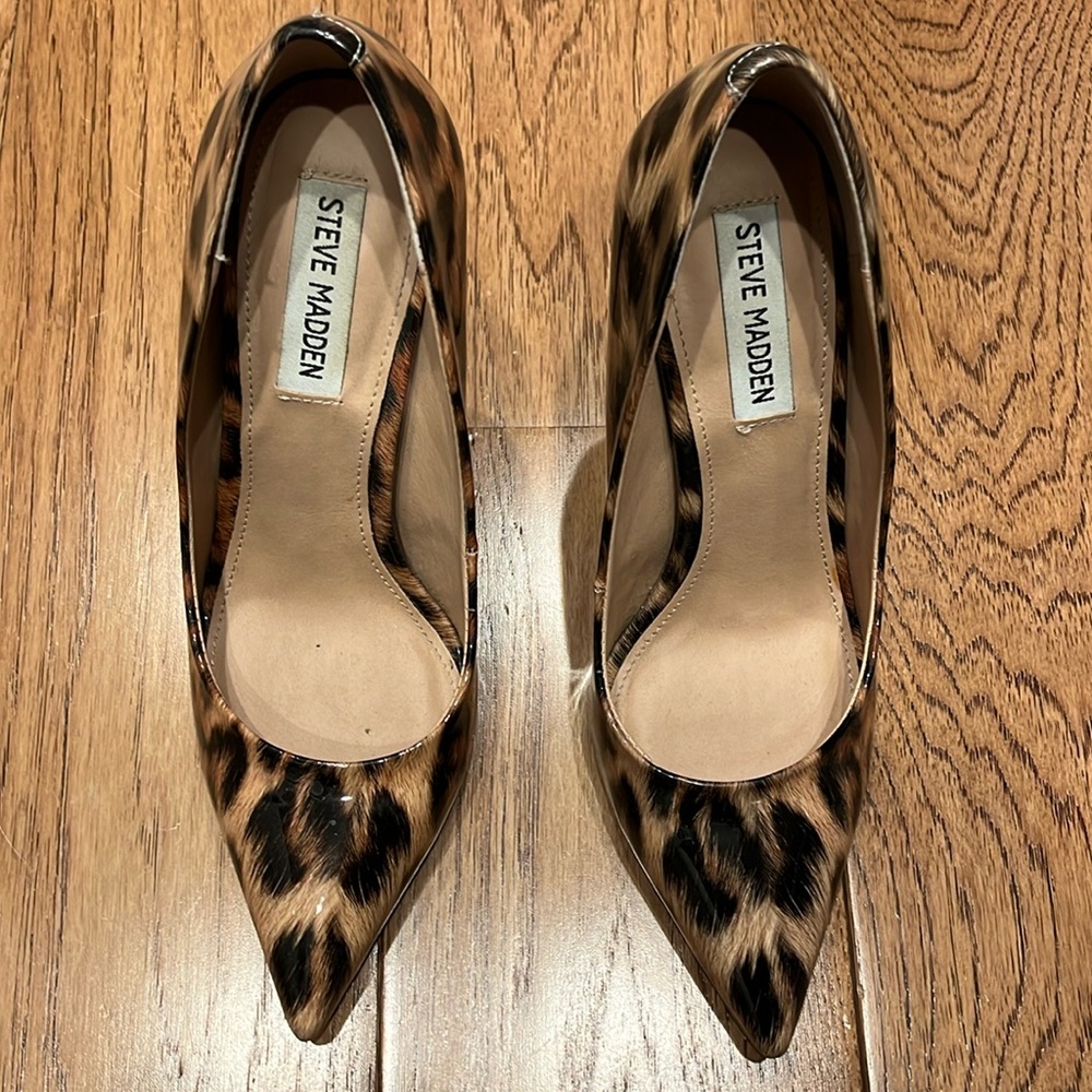 Steven Madden leopard patent leather heels size 7
